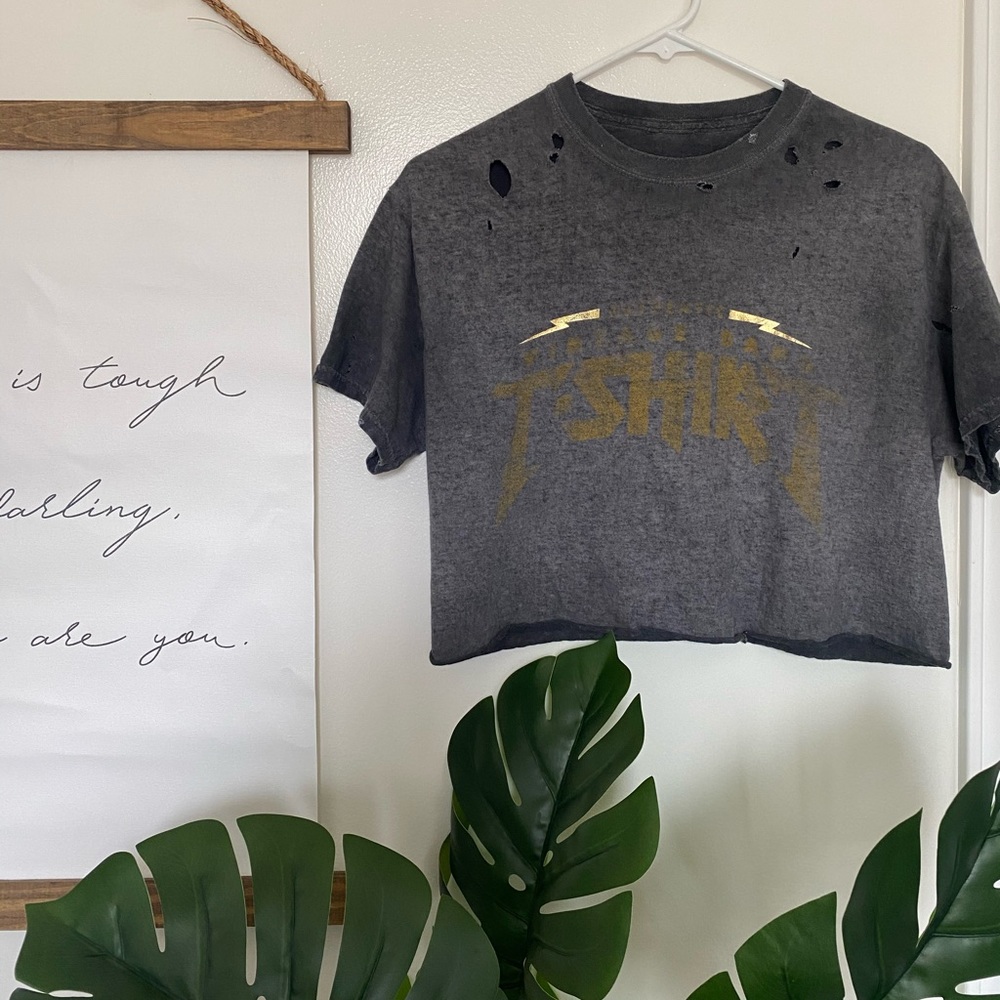 Distressed edgy tee